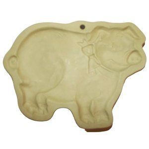 Fat Pig with Bow Cookie Mold Brown Bag Cookie Art Hill Design hog